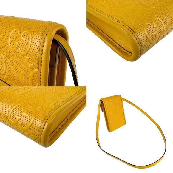 GUCCI Yellow Leather Shoulder Bag - Picture 4 of 5